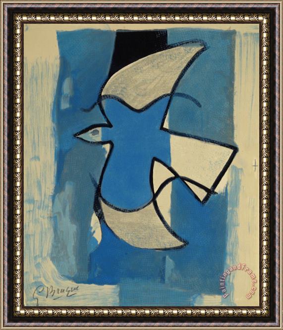 Georges Braque Oiseau Bleu Et Gris, 1962 Framed Print