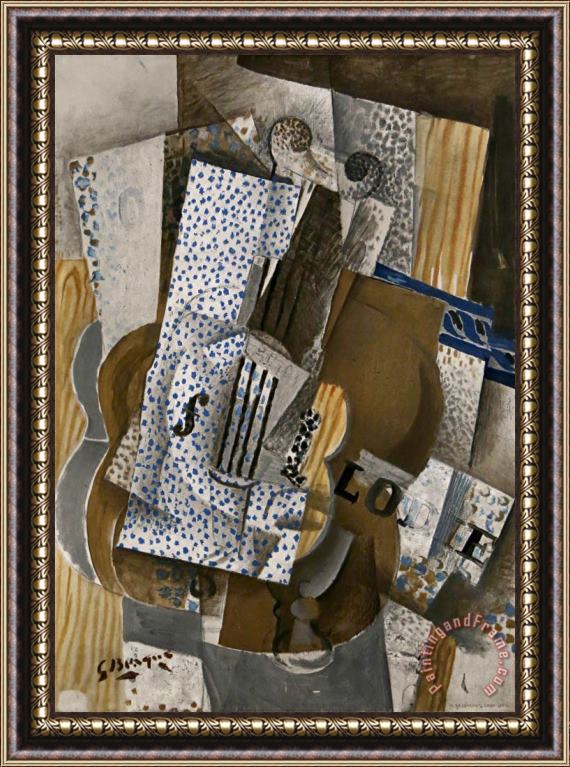 Georges Braque Violin Melodie, Ca. 1960 Framed Painting
