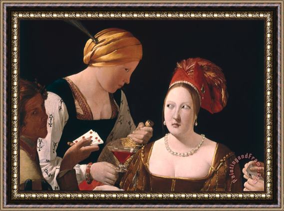 Georges de la Tour The Cheat with the Ace of Diamonds Framed Print