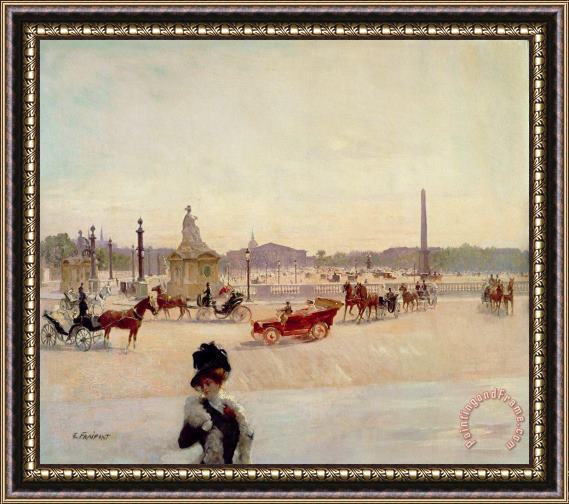 Georges Fraipont Place de la Concorde - Paris Framed Painting