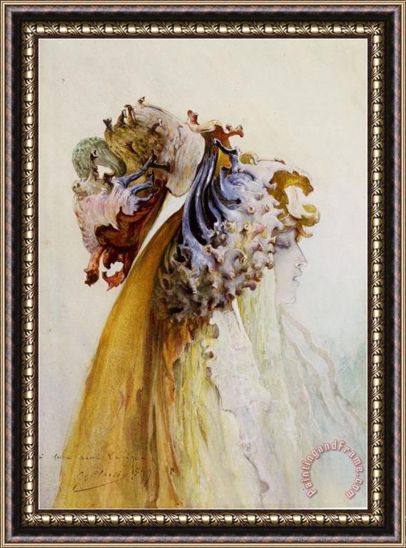 Georges Jules Victor Clairin Buste De Femme De Profil Framed Painting