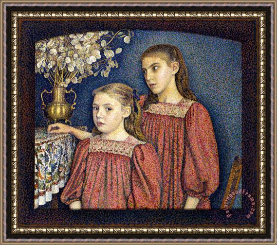 Georges Lemmen The Two Sisters Or The Serruys Sisters Framed Painting