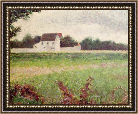 Georges Pierre Seurat Landscape in the Ile de France Framed Print