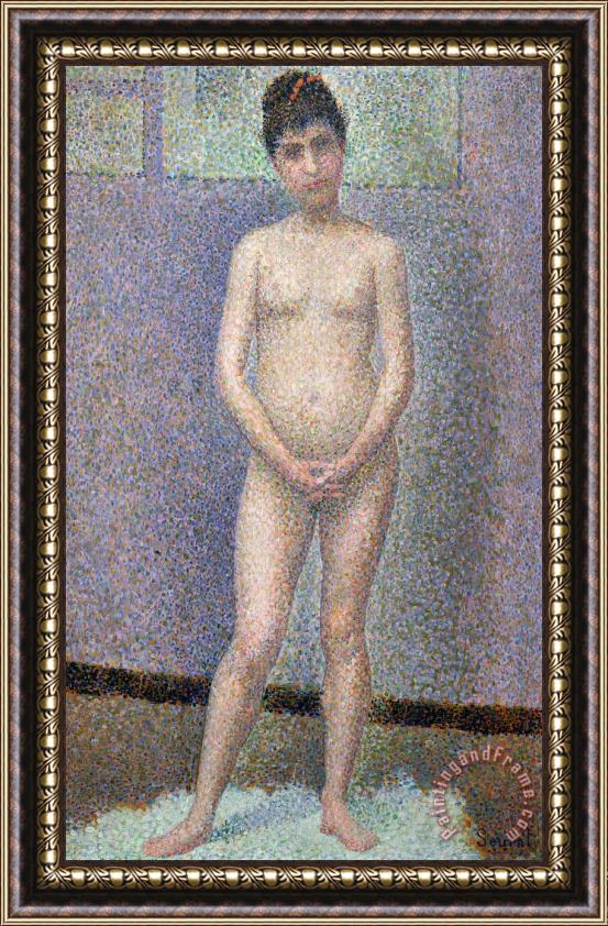 Georges Pierre Seurat Model From The Front Framed Painting