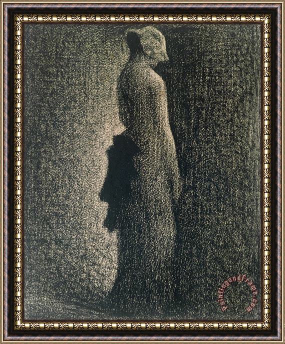 Georges Pierre Seurat The Black Bow Framed Painting