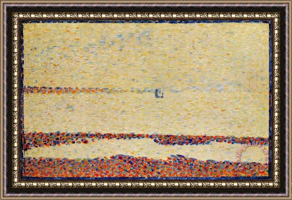 Georges Seurat Beach at Gravelines 1890 Framed Painting