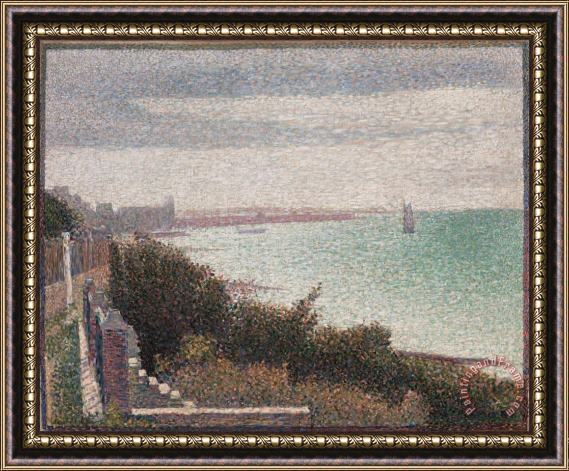 Georges Seurat Grandcamp, Evening Framed Painting
