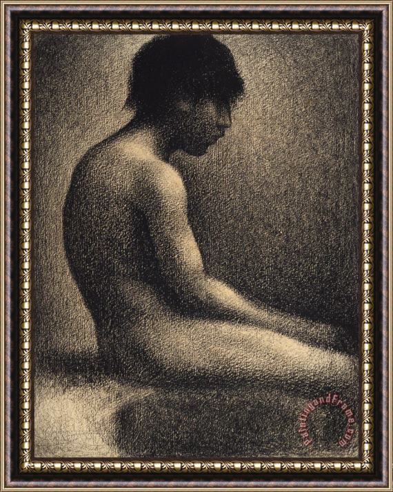 Georges Seurat Seated Nude Study for 'une Baignade' Framed Print