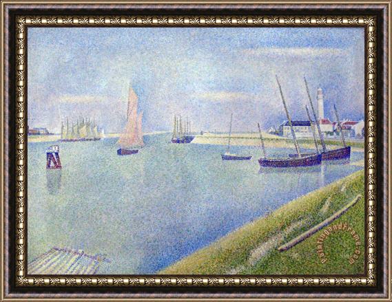 Georges Seurat The Canal of Gravelines, in The Direction of The Sea Framed Print