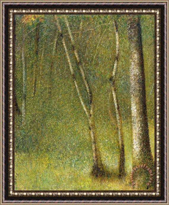 Georges Seurat The Forest at Pontaubert Framed Painting