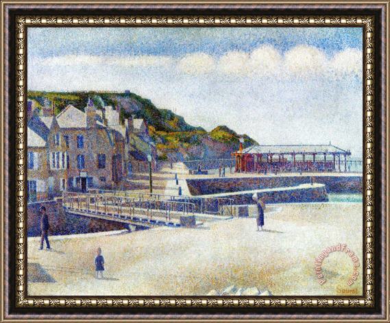 Georges Seurat The Harbour And The Quays at Port En Bessin 1888 Framed Print