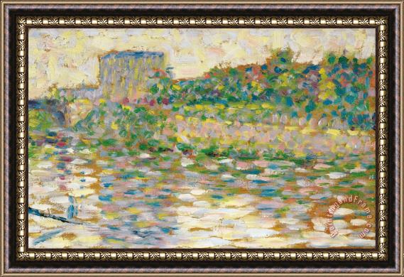 Georges Seurat The Seine at Courbevoie Framed Painting