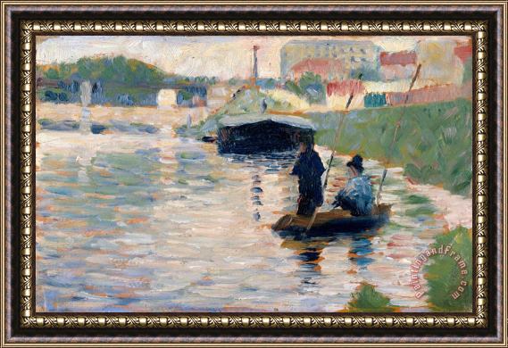 Georges Seurat View of The Seine Framed Painting