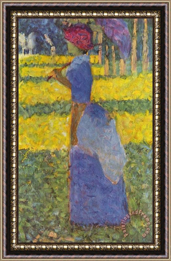 Georges Seurat Woman with Umbrella 1884 Framed Painting