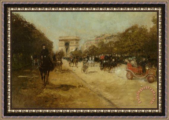 Georges Stein Arc De Triomphe Seen From Avenue Foch Framed Print