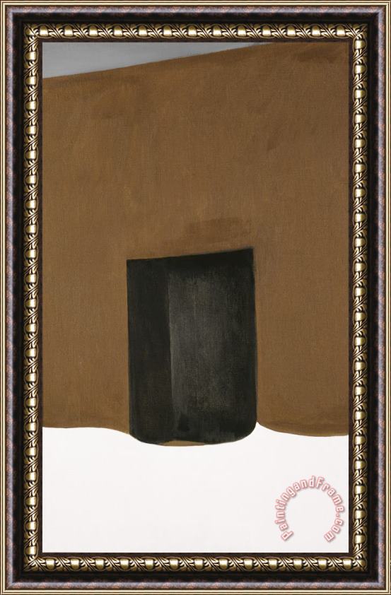 Georgia O'Keeffe Black Door with Snow II Framed Print