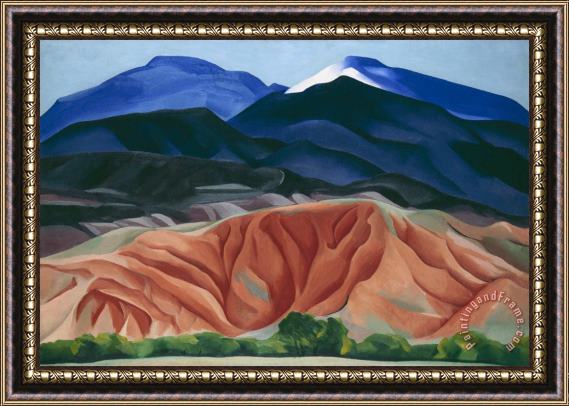 Georgia O'Keeffe Black Mesa Landscape, New Mexico / Out Back of Marie's II Framed Painting