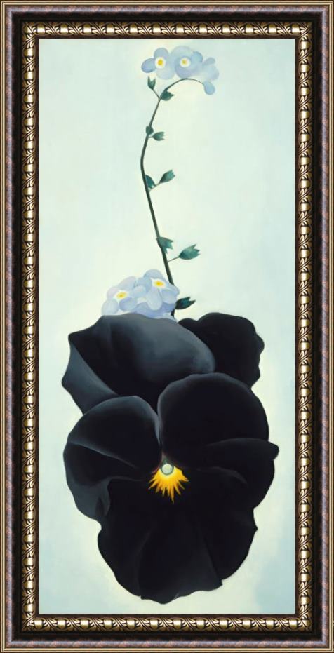 Georgia O'keeffe Black Pansy & Forget Me Nots (pansy), 1926 Framed Painting