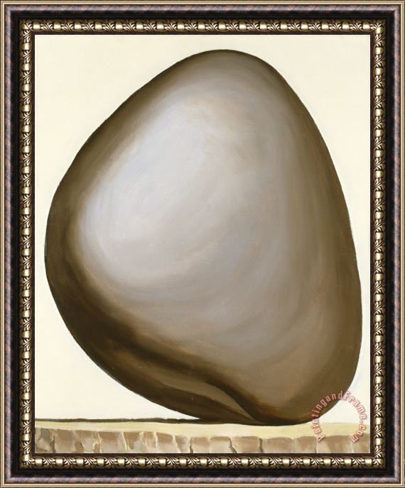 Georgia O'keeffe Black Rock with White Background, 1963 1971 Framed Painting