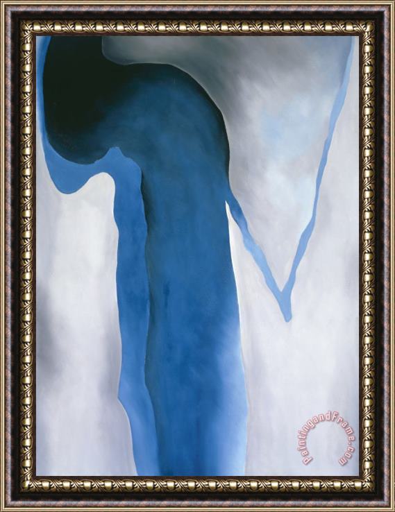 Georgia O'Keeffe Blue Black And Grey Framed Painting