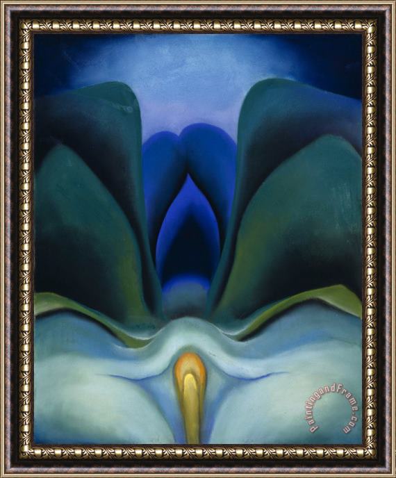 Georgia O'keeffe Blue Flower, 1918 Framed Print