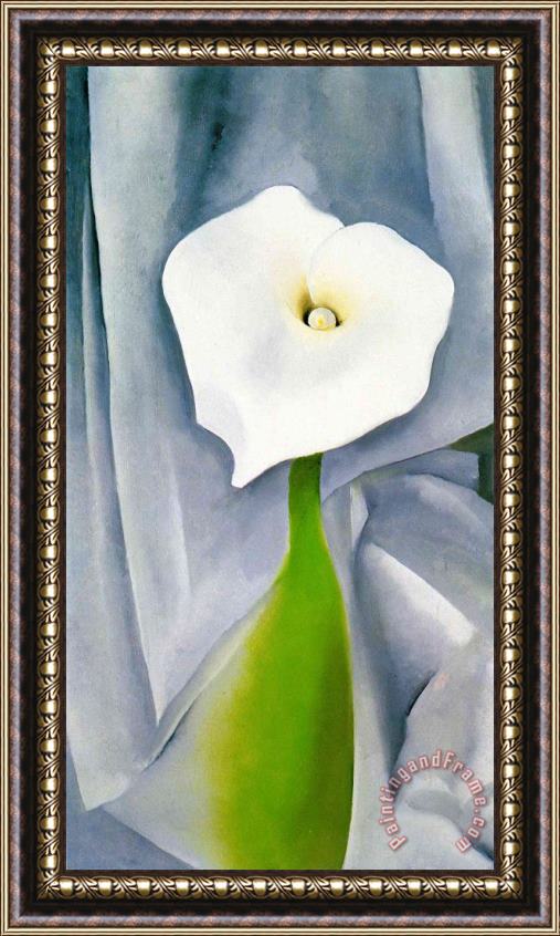 Georgia O'keeffe Calla Lily on Grey Framed Painting