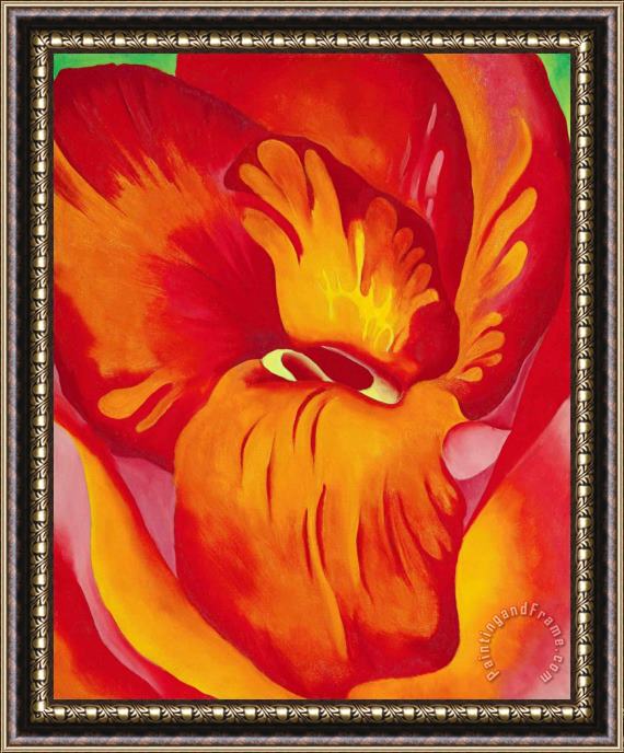 Georgia O'keeffe Canna Red And Orange, 1926 Framed Painting