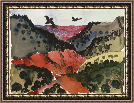 Georgia O'keeffe Canyon with Crows, 1917 Framed Print