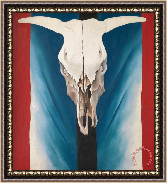 Georgia O'keeffe Cow's Skull Red, White, And Blue, 1931 Framed Print