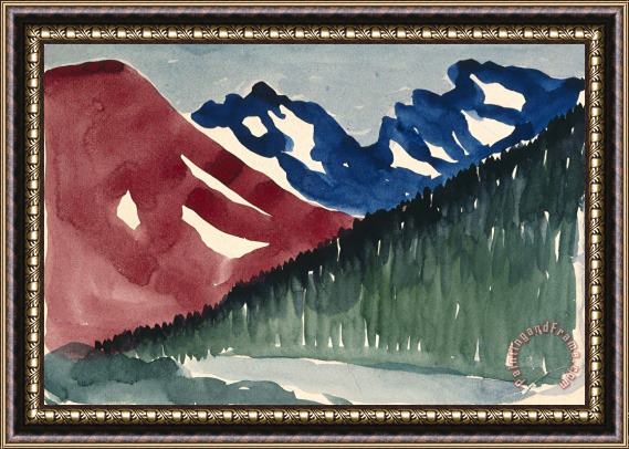 Georgia O'keeffe Long Lake, Colorado Iii( Adrienne Brugger Sketchbook), 1917 Framed Painting