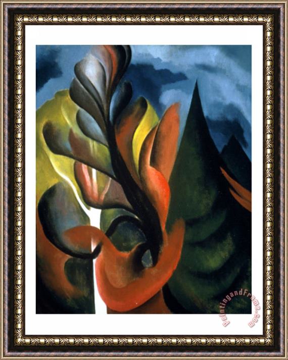 Georgia O'keeffe Maple And Cedar Framed Painting