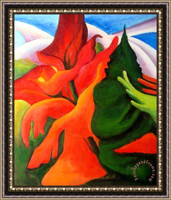 Georgia O'keeffe Melting Volcano Framed Painting