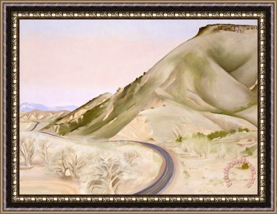 Georgia O'keeffe Mesa And Road East Ii, 1952 Framed Painting