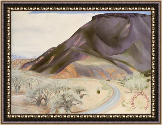 Georgia O'Keeffe Mesa And Road East Framed Painting