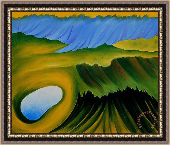 Georgia O'keeffe Mountains And Lake Framed Painting