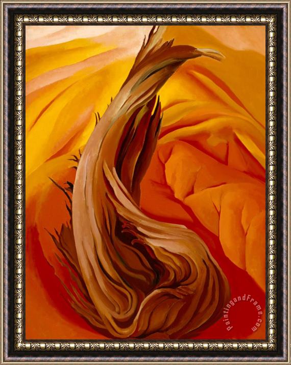 Georgia O'keeffe Stamp in Red Hills Framed Painting