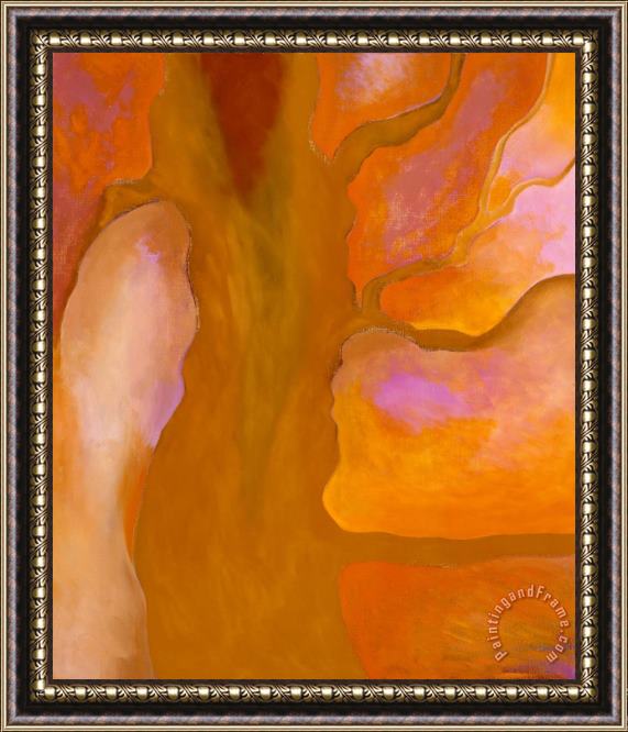Georgia O'keeffe Tan, Orange, Yellow, Lavender, 1959 1960 Framed Painting