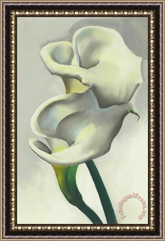 Georgia O'keeffe Two Calla Lilies Together Framed Painting