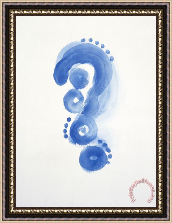 Georgia O'keeffe Untilted (abstraction Blue Curve And Circles), 1970s Framed Painting