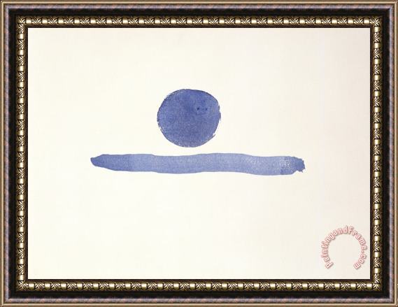 Georgia O'keeffe Untitled (abstraction Blue Circle And Line), 1976 1977 Framed Print