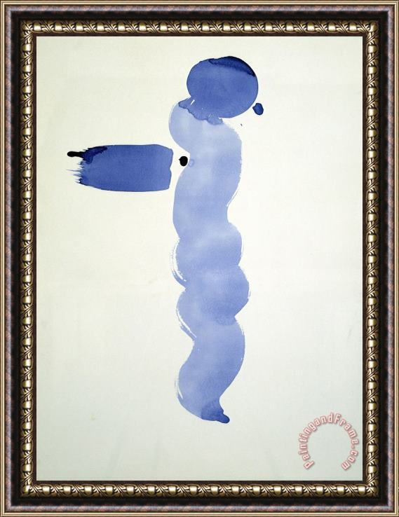 Georgia O'keeffe Untitled (abstraction Blue Line), 1970s Framed Painting