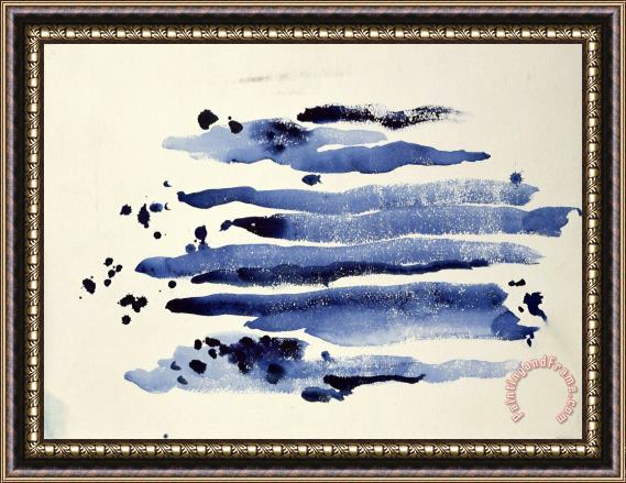 Georgia O'keeffe Untitled (abstraction Blue Lines), 1970s Framed Painting
