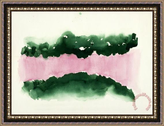 Georgia O'keeffe Untitled (abstraction Pink And Green), 1976 1977 Framed Painting