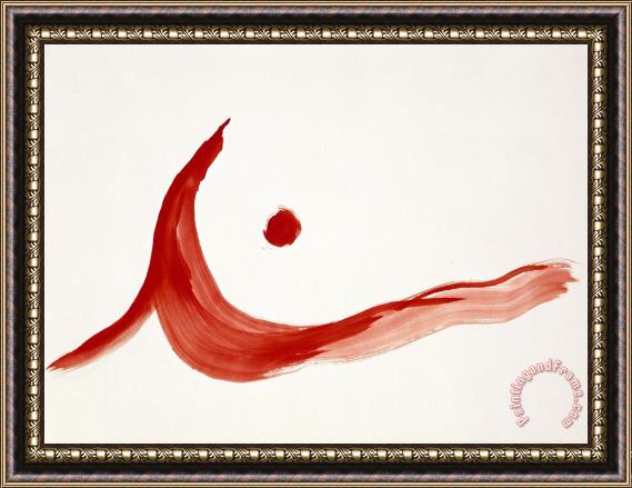 Georgia O'keeffe Untitled (abstraction Red Wave with Circle), 1979 Framed Painting