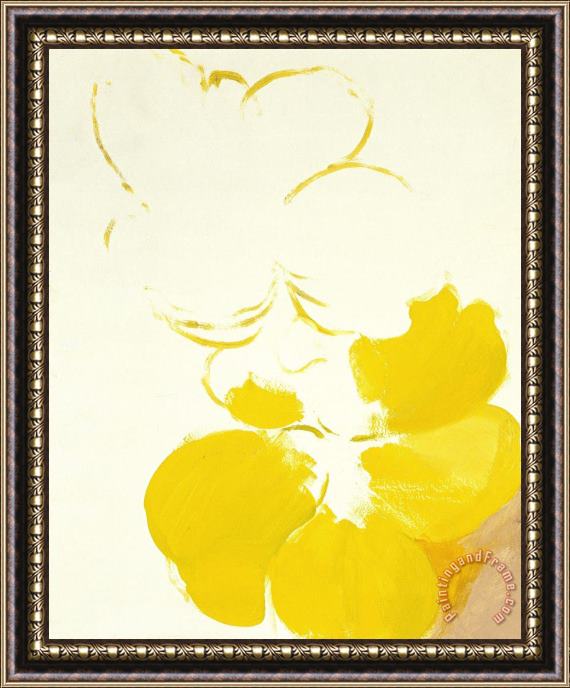 Georgia O'keeffe Untitled (yellow Flower), 1930s Framed Painting
