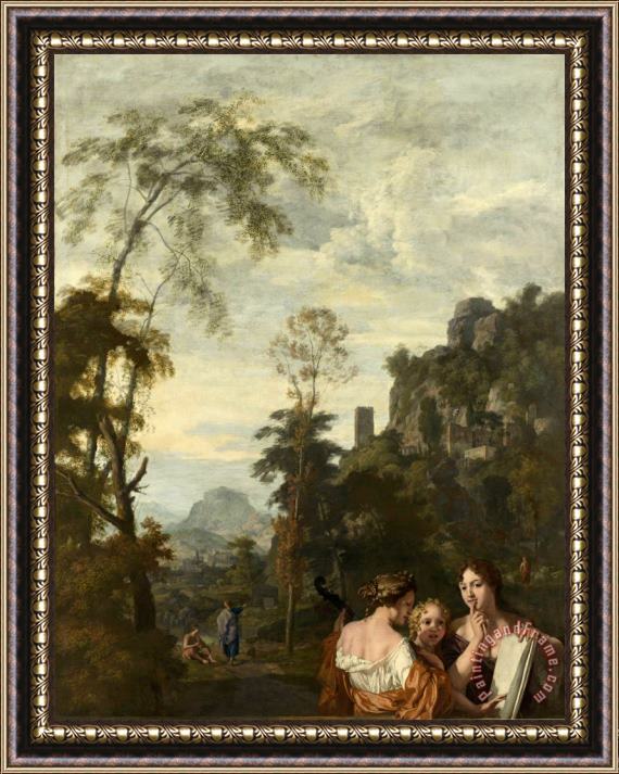 Gerard de Lairesse Italian Landscape with Three Women Making Music Framed Painting