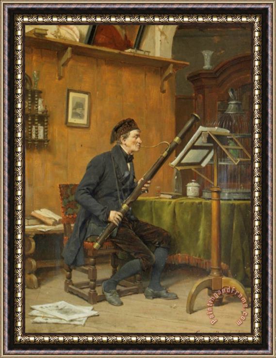 Gerard Portielje The Bassoon Player Framed Painting