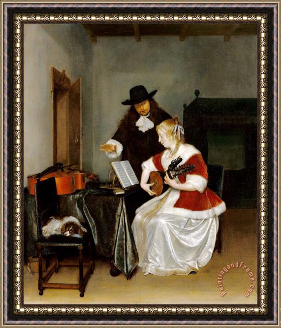 Gerard ter Borch The Music Lesson Framed Painting