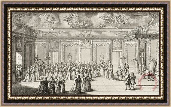 Gerard The Audience Chamber During The Reception of The Bride at Dresden Palace on 2 September 1719 Framed Print