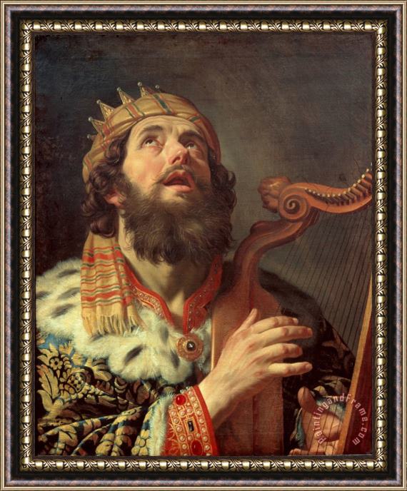 Gerard Van Honthorst King David Playing The Harp Framed Print